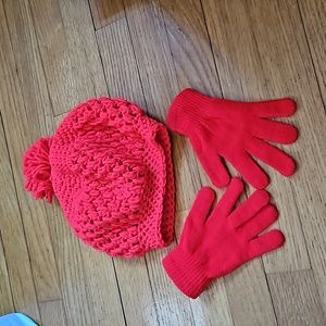 Hand Crocheted Tam & Stretch Gloves